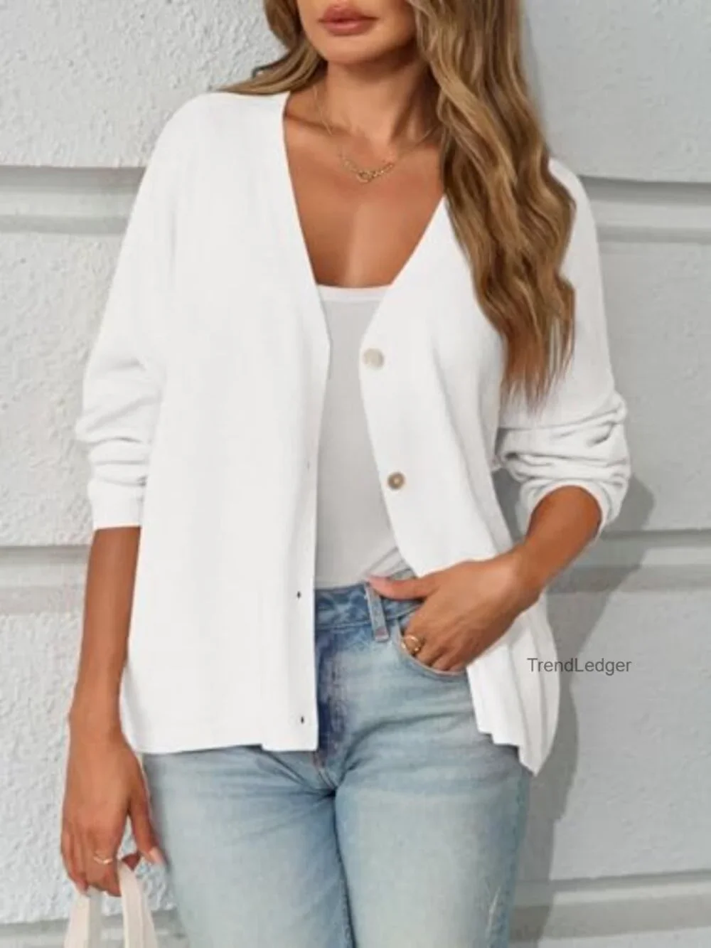 Womens Oversized Cardigan Sweaters Open Front Button Down V Neck Knit Winter